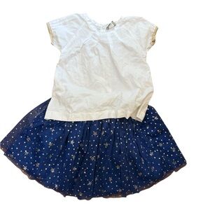 White and Blue Starry Dress